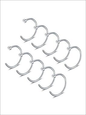 Stainless Steel Nose Hoop Ring Body Jewelry Piercing Earrings Unisex 20G 8mm
